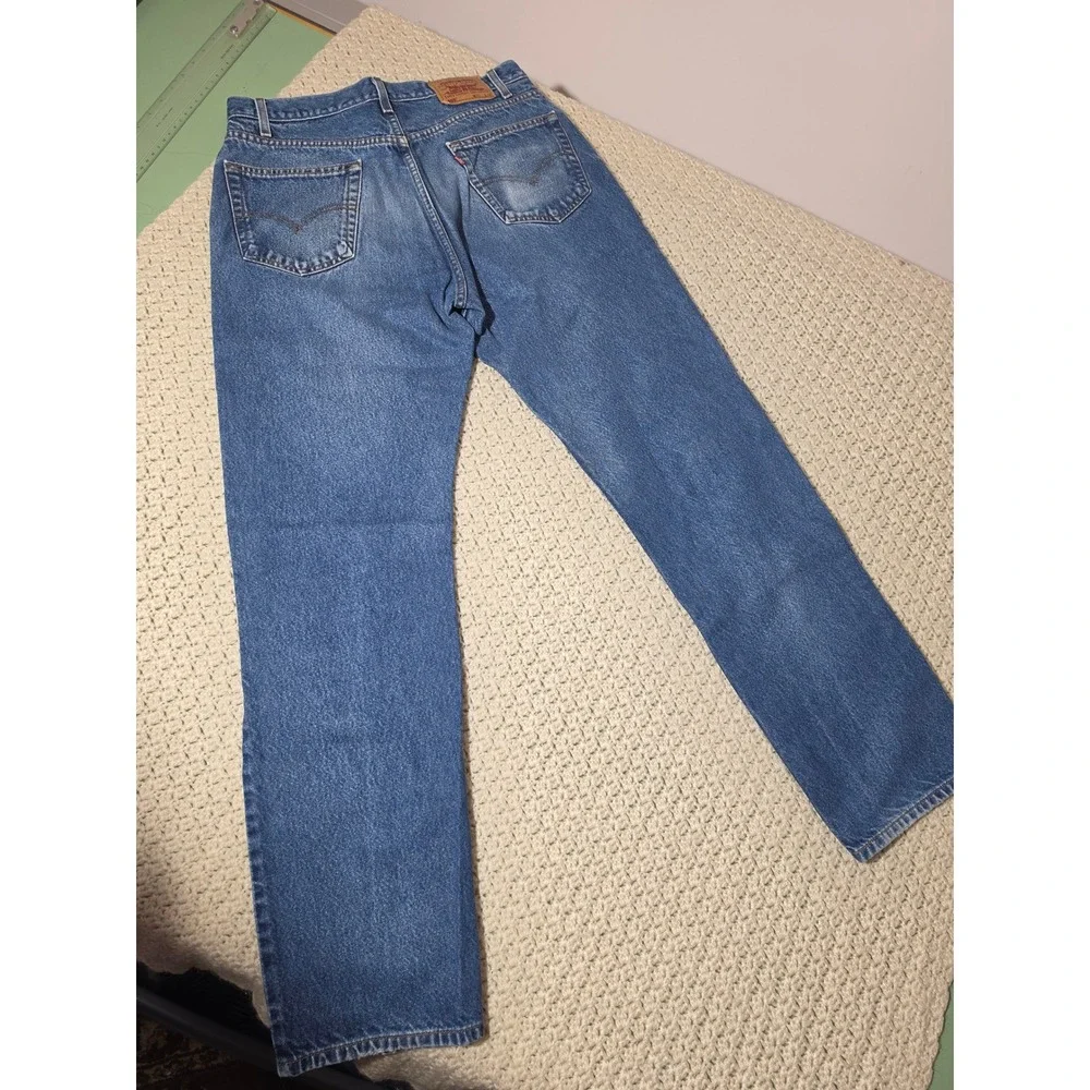 Levi's 505 Regular Fit Jeans Mens 36x34 Blue Excellent Straight Leg Denim